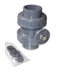 Kugelhahn  63I x 63I PVC ND16 mit Flanschplatte ISO
